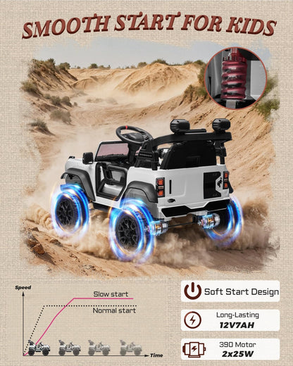 Ford Bronco Raptor 12V Toddler Ride on Toys, Safe Kids Ride on Truck with Remote Control, Children