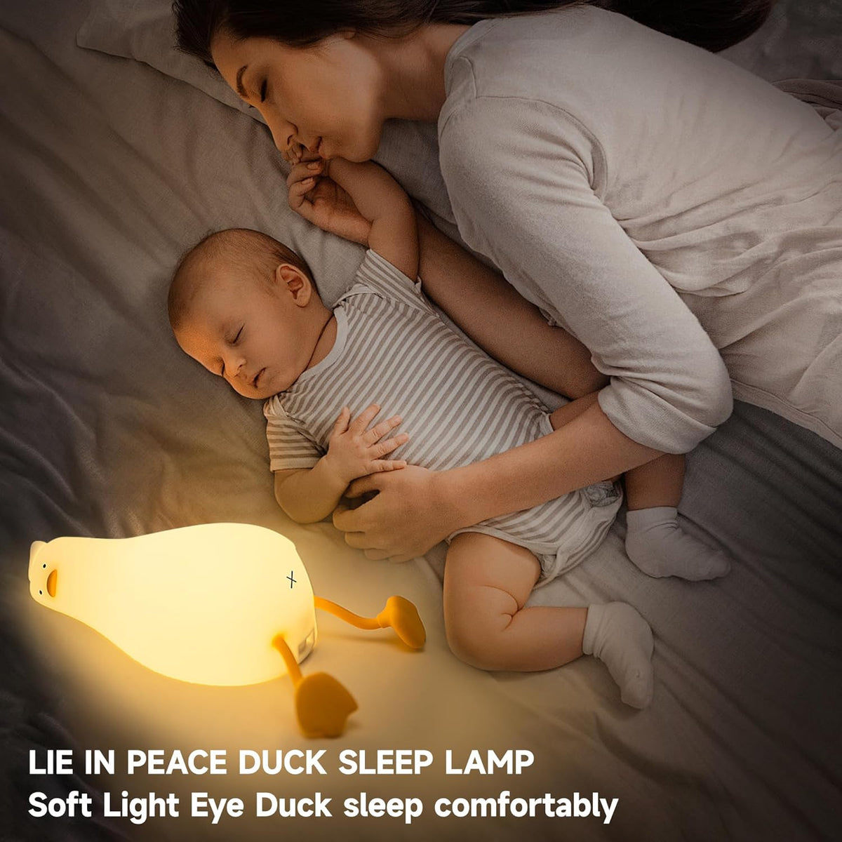 Cute Duck Lamp,Fun Lying Flat Duck/Chicken/Pig/Rabbit/Panda Night Light,LED Squishy Animal Novelty