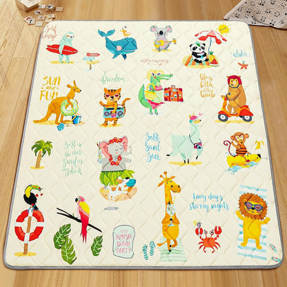 Baby Play Mat - Thicken 71x59 Inch Soft Foam Crawling Mat for Playpen & Floor, Non-Slip Waterproof