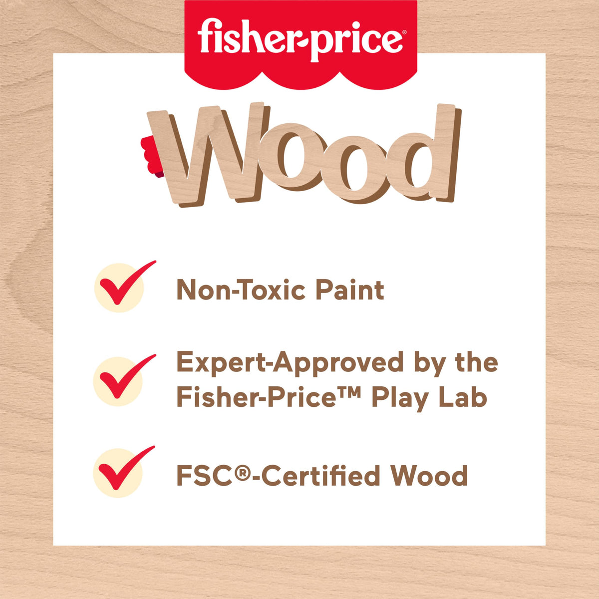 Fisher-Price Wood Toddler Toy Pull-Along Stacking Snail, Tiny Garden 6-Piece Wooden Activity for