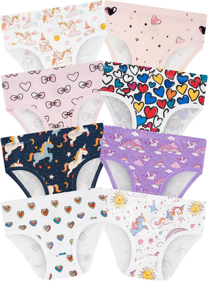 Girls' Underwear,Soft Cotton Tagless Panties for Toddlers' & Little Kids Comfort,Breathable