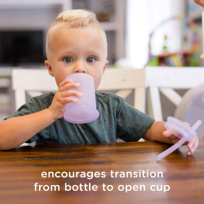 Olababy Silicone Training Cup with Straw Lid | Babies Water Drinking Cup | 6+ Mo Infant To 12-18