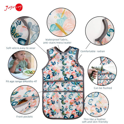 Joyo roy Mess Proof Baby Bibs for Eating Waterproof Toddler Bibs 2-4 Years Soft Machine Washable