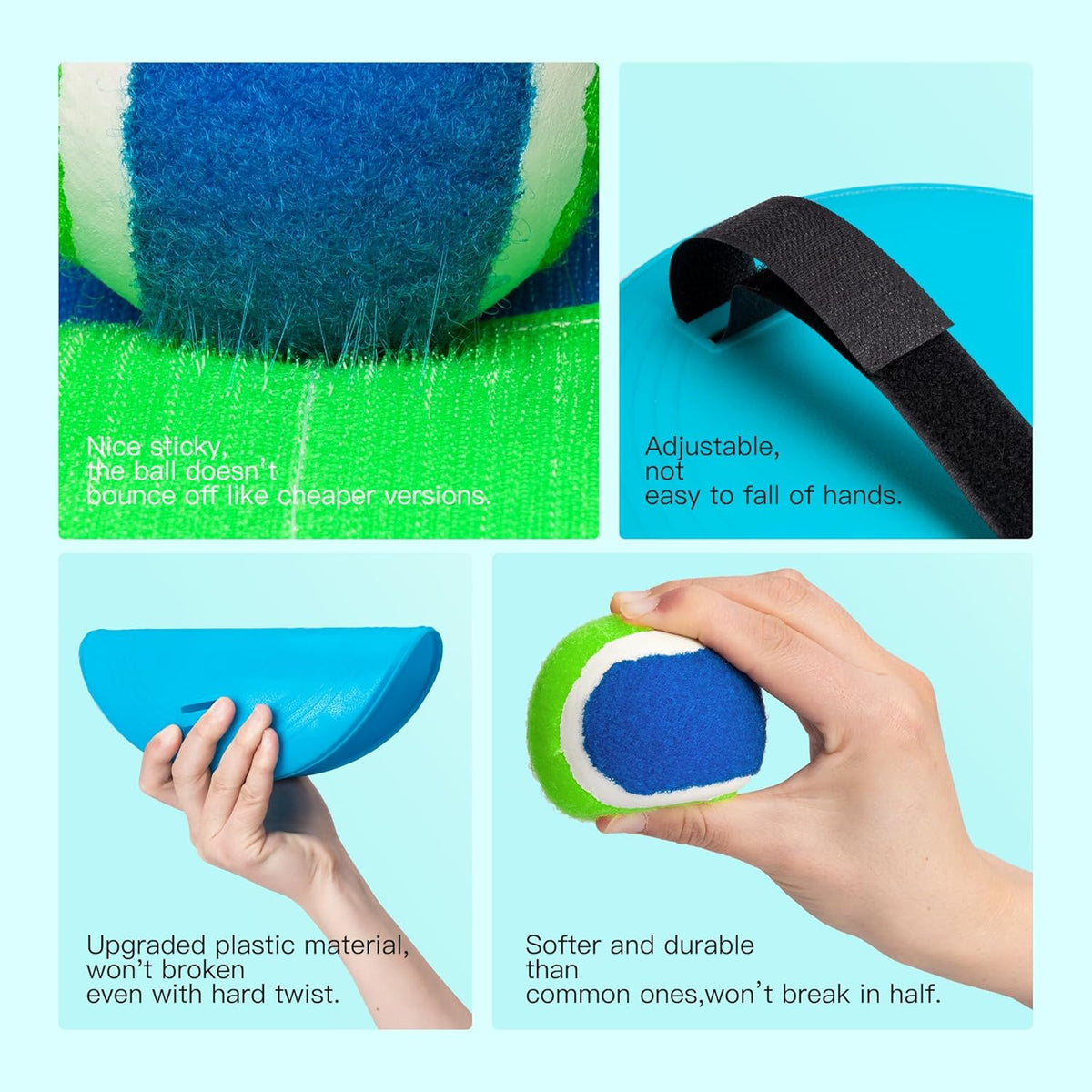 EVERICH Upgraded Toss and Catch Ball Game Set - Indoor and Outdoor Games for Kids 3-12, Beach Sand