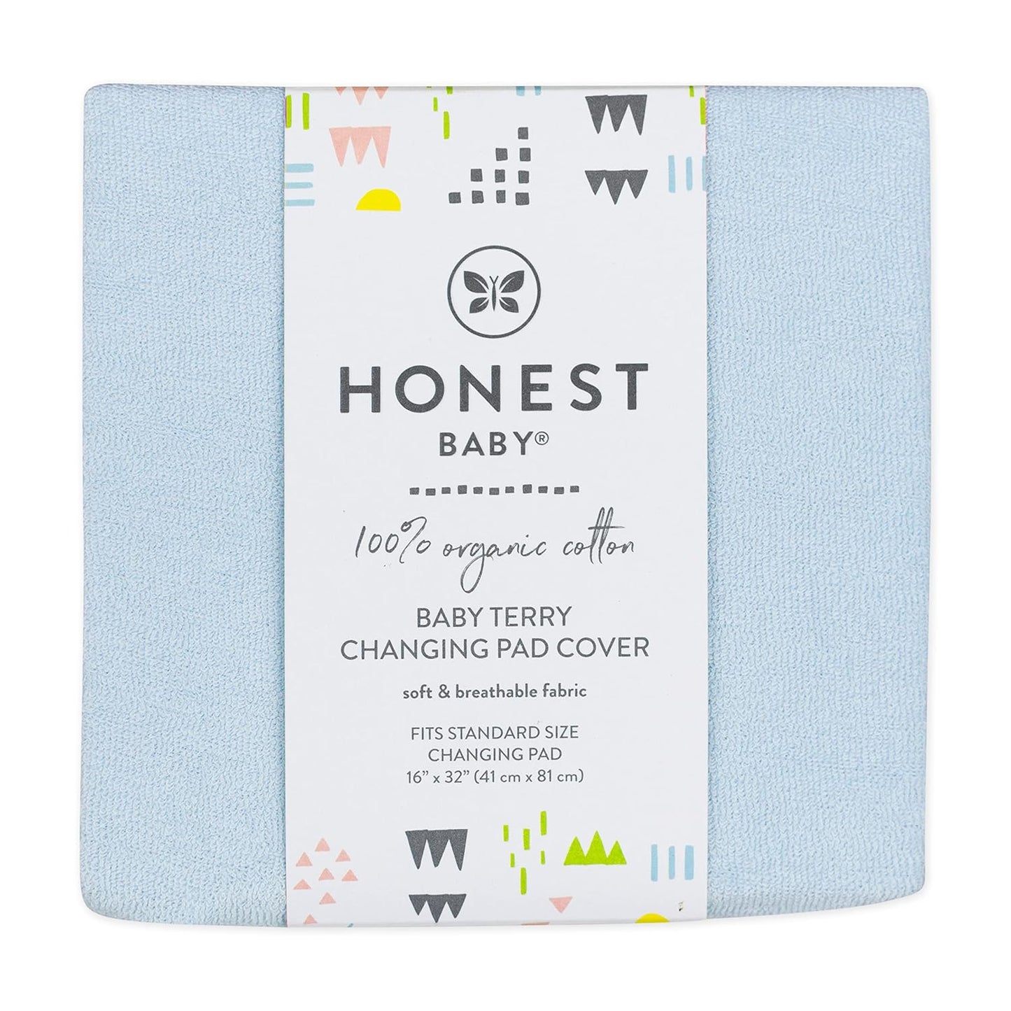 HonestBaby unisex baby Organic Cotton Changing Pad Cover and Toddler Sleepers, Light Blue, One Size