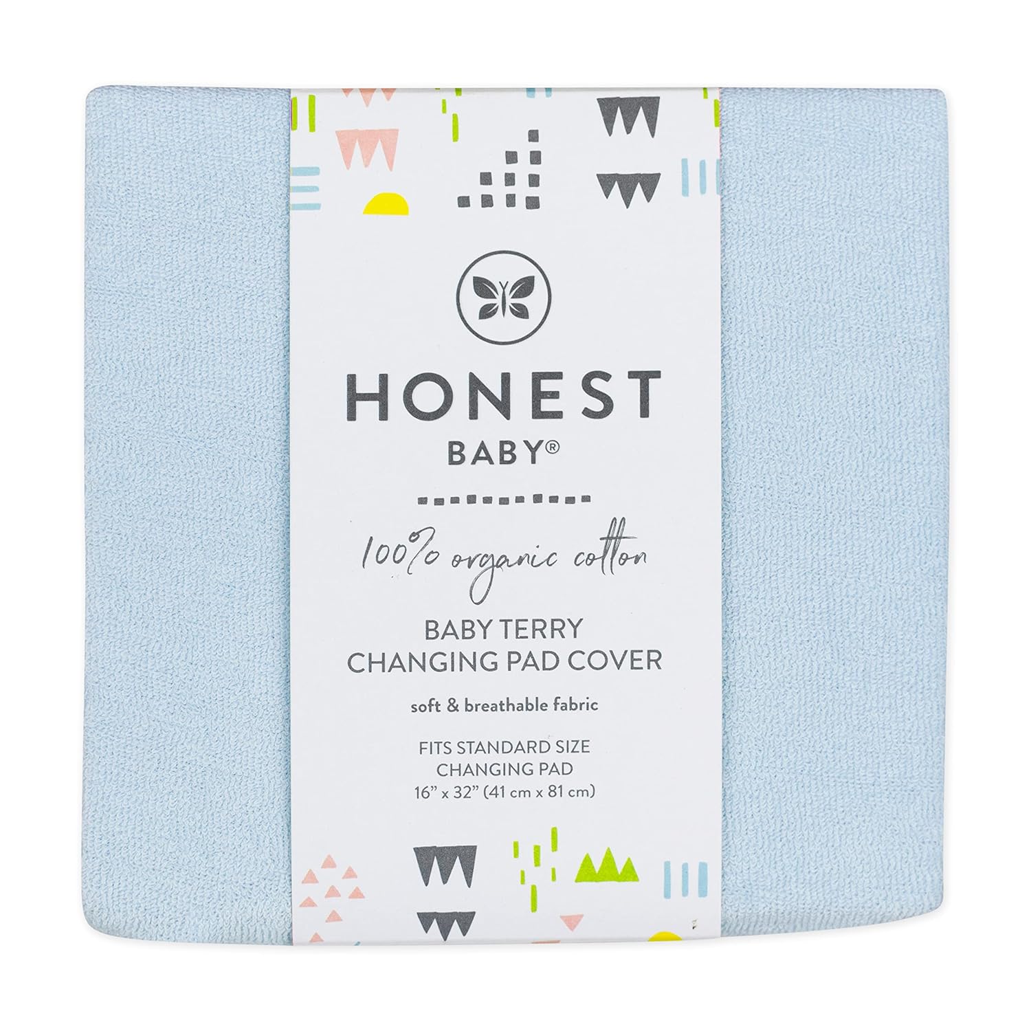 HonestBaby unisex baby Organic Cotton Changing Pad Cover and Toddler Sleepers, Light Blue, One Size