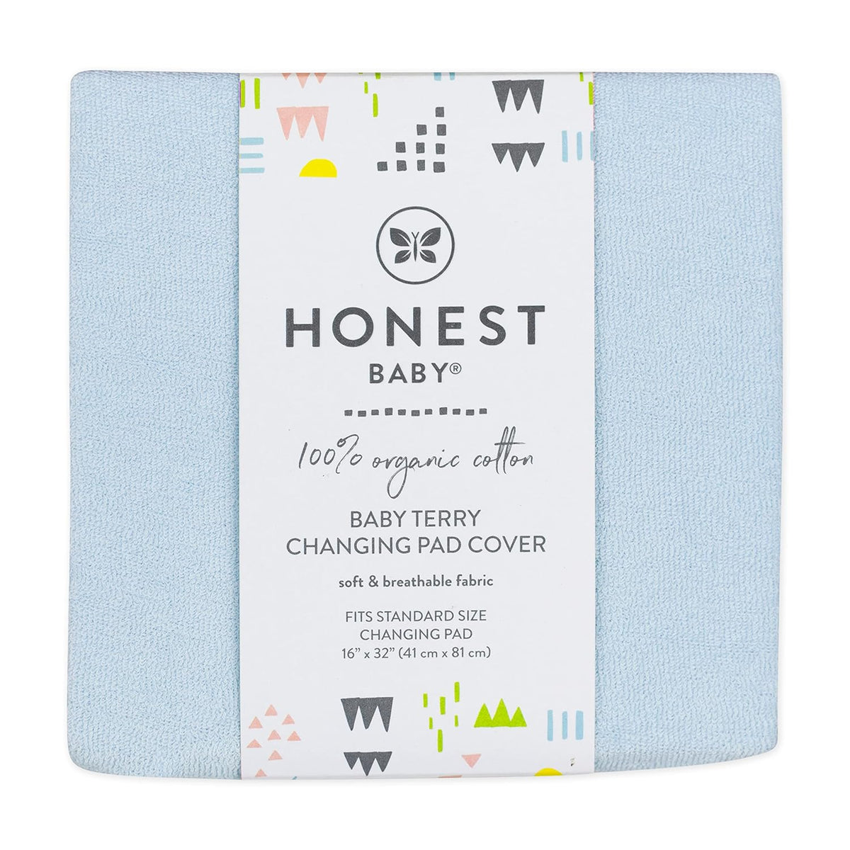 HonestBaby Unisex Baby Organic Cotton Changing Pad Cover And Toddler Sleepers, Light Blue (Terry