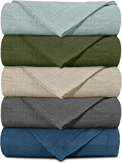 Muslin Receiving Blankets, Neutral Blanket Swaddling for Newborn Boys and Girls, 5 Pack Breathable