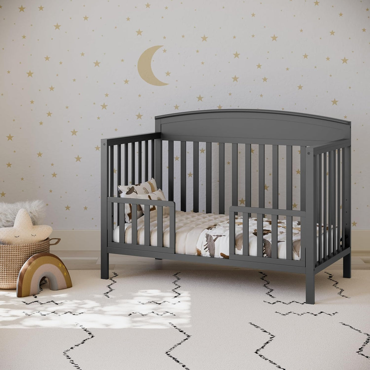 Graco Benton 5-in-1 Convertible Crib (Gray) – GREENGUARD Gold Certified, Converts from Baby Crib to