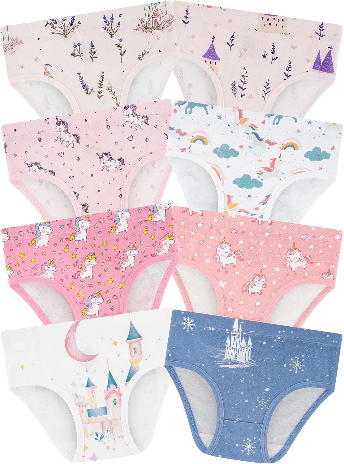 Girls' Underwear,Soft Cotton Tagless Panties for Toddlers' & Little Kids Comfort,Breathable