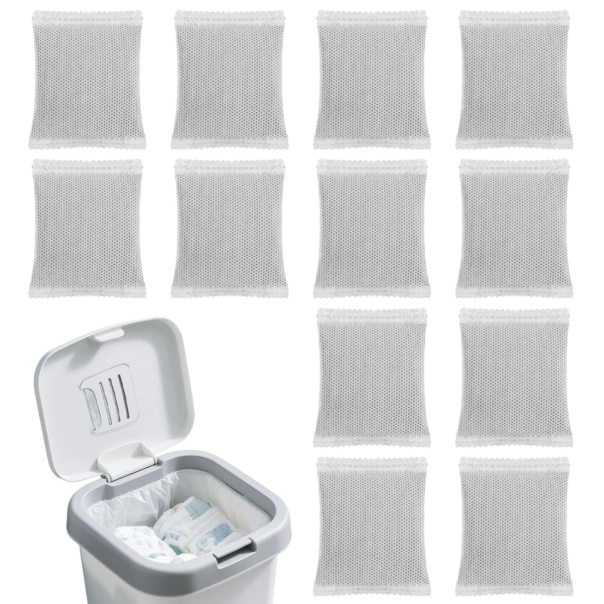 12pcs Carbon Filter Refills for Playtex, Activated Charcoal Odor Absorbing Deodorizer for Diaper