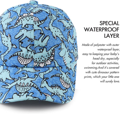 JANGANNSA Dinosaur Boys Girls Caps Embroidery Baby Baseball Caps Cotton Infant Toddler Kids Hat