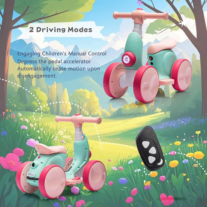 6V Electric Baby Balance Bike for 1 Year Old Boys Girls Ride on Toys 12-48 Months Toddler Balance