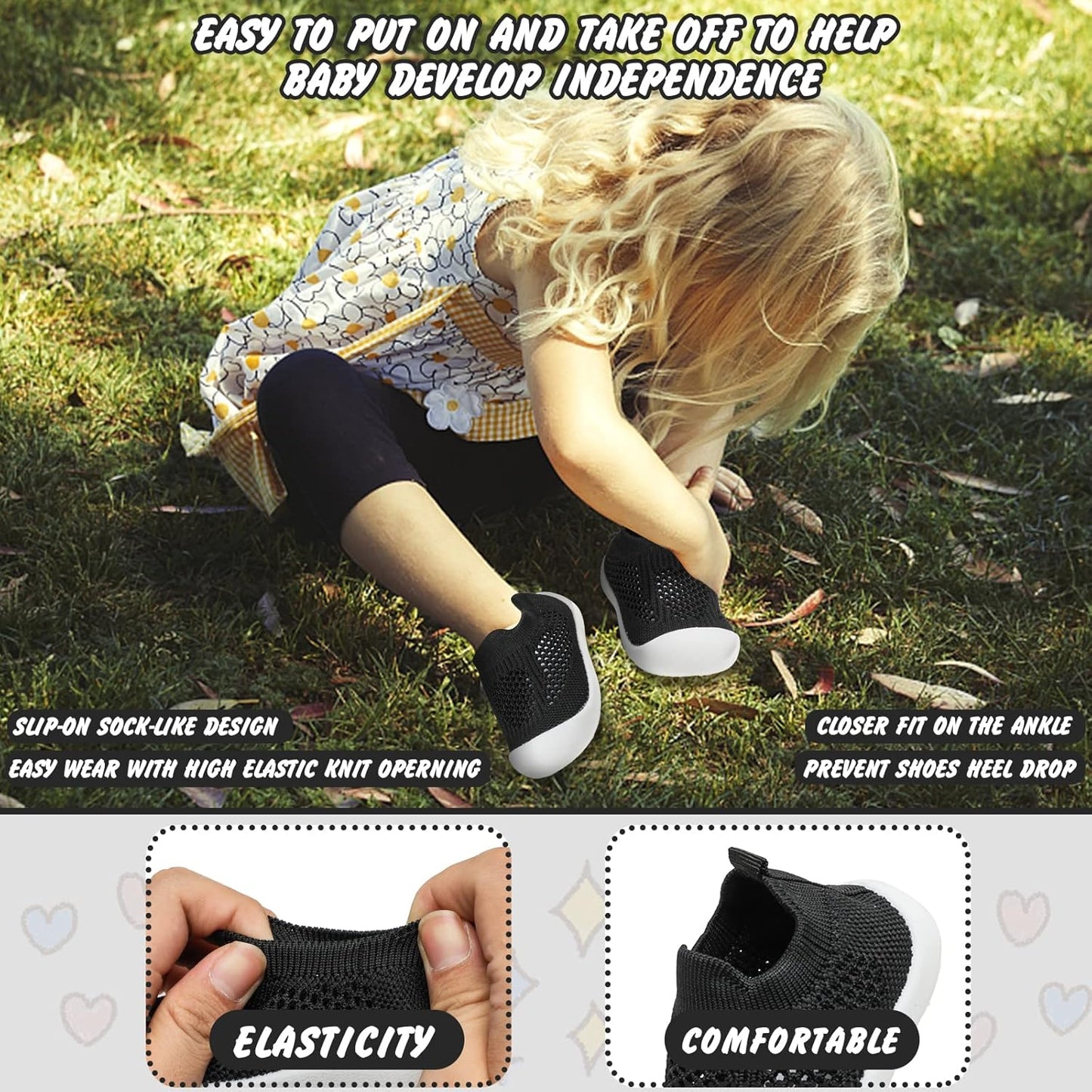Charrost Toddler Baby Girl Boy First Walking Shoes Checkered Sneakers Sizes 3/4/5/6/7/8T. Soft