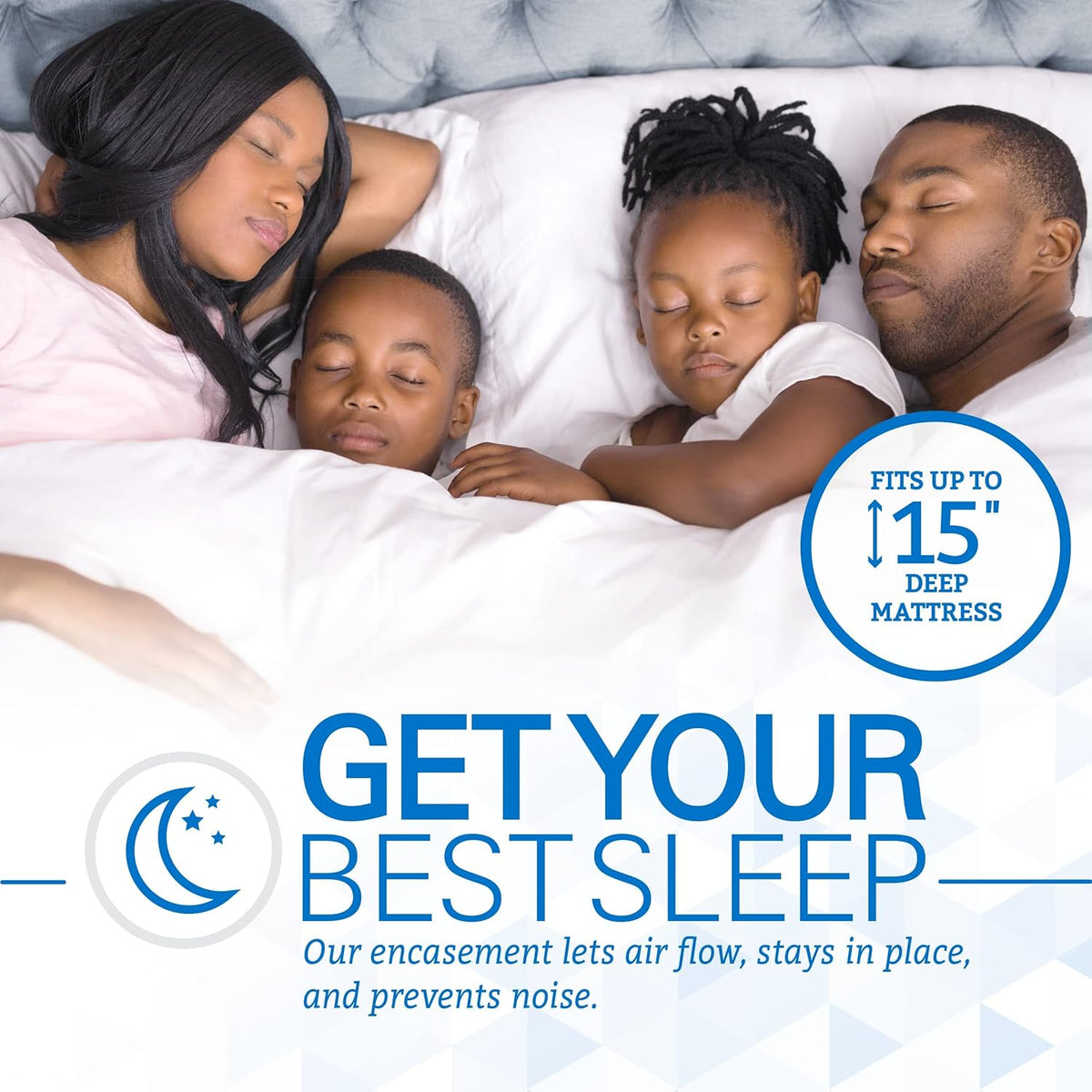SafeRest Zippered Mattress Protector - Premium 12-15 Inch Waterproof Mattress Cover for Bed