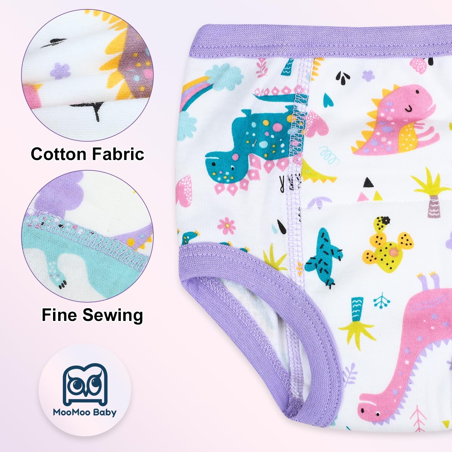 MooMoo Baby Potty Training Underwear 10 Packs Absorbent Toddler Training Pants for Boys and Girls
