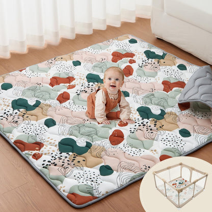 Blissful Diary Baby Play Mats for Floor, 59x59 Inch Thicker Foam Playmats for Babies and Toddlers