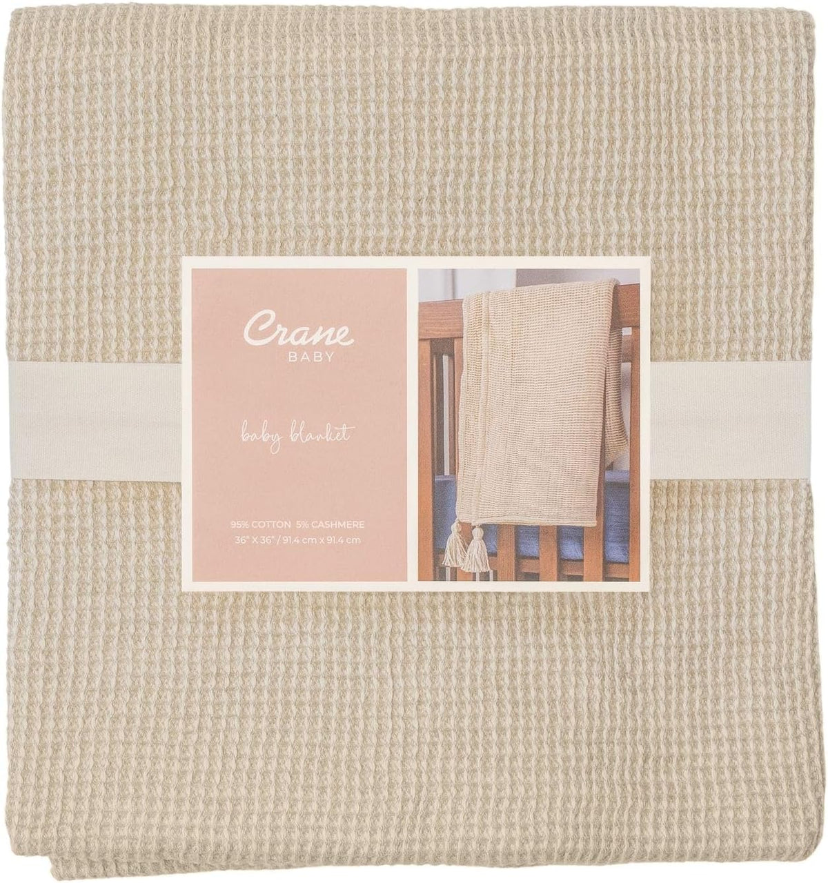Crane Baby Hazelwood Luxe Blanket, Soft Cotton Nursery and Stroller Blanket, Cotton and Cashmere
