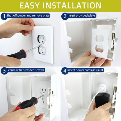 Baby Safety Outlet Cover BOX [Patent Pending] Double Lock for Much Better Toddler Proofing, Easier
