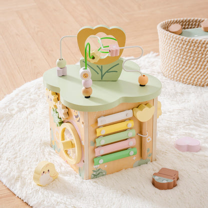 ROBUD Wooden Activity Cube, Educational Wooden Toys, Montessori Toys