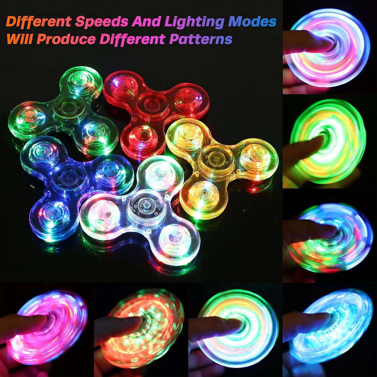 Gigilli 12 Packs Fidget Spinners for Kids Adults, Light up Party Favors Goodie Bags Stuffers for