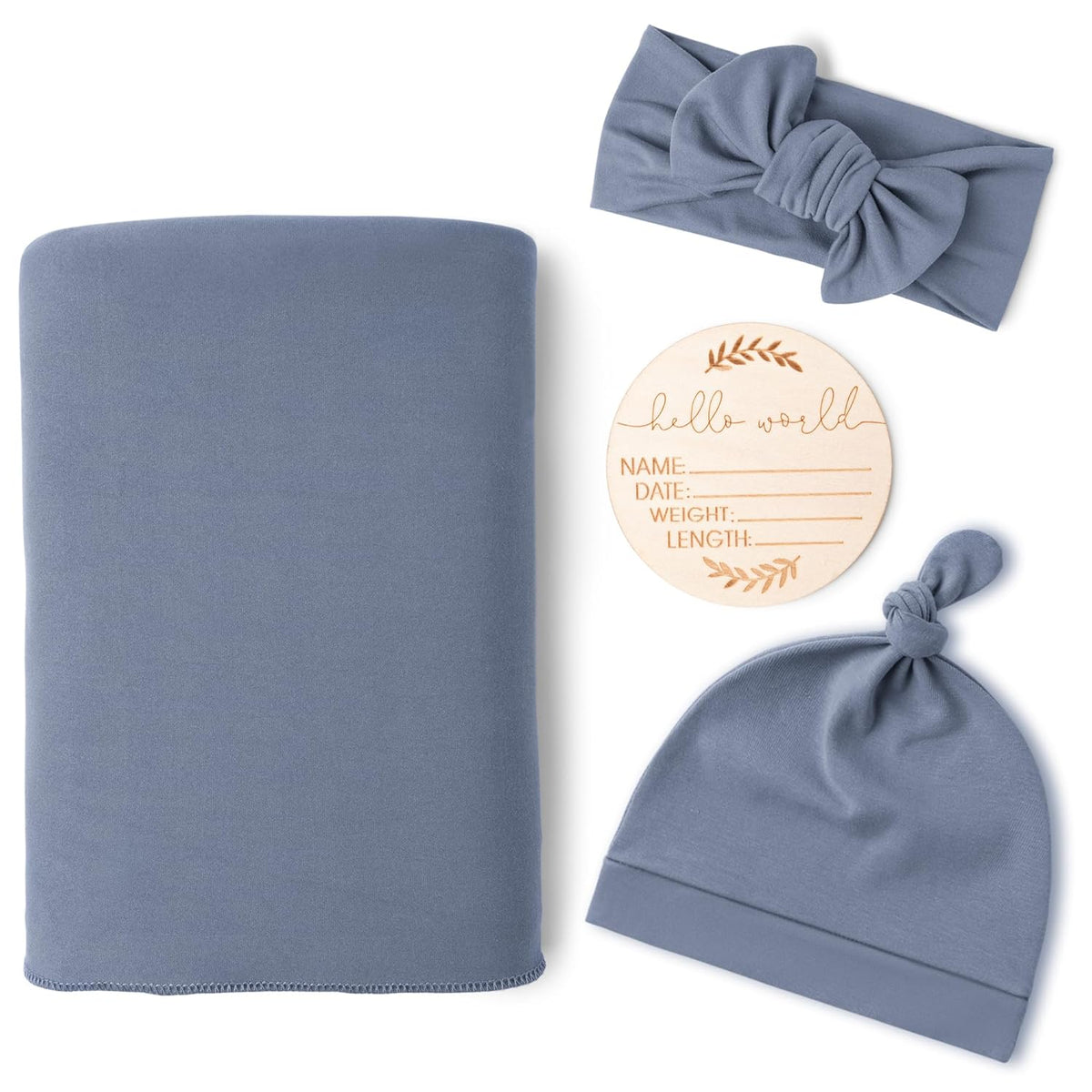 Konssy Baby Girl Newborn Receiving Blanket with Matching Headband and Beanie Set Baby Swaddle