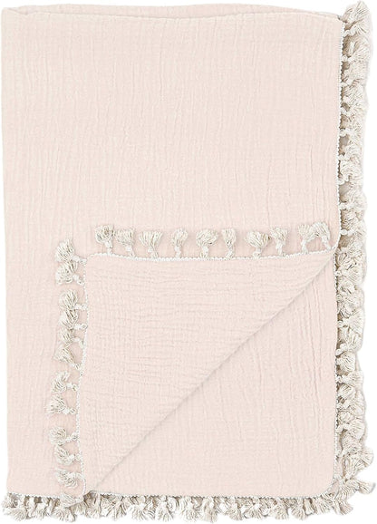 Crane Baby Muslin Swaddle Blanket, Soft Cotton Lightweight Nursery and Stroller Blanket for Baby