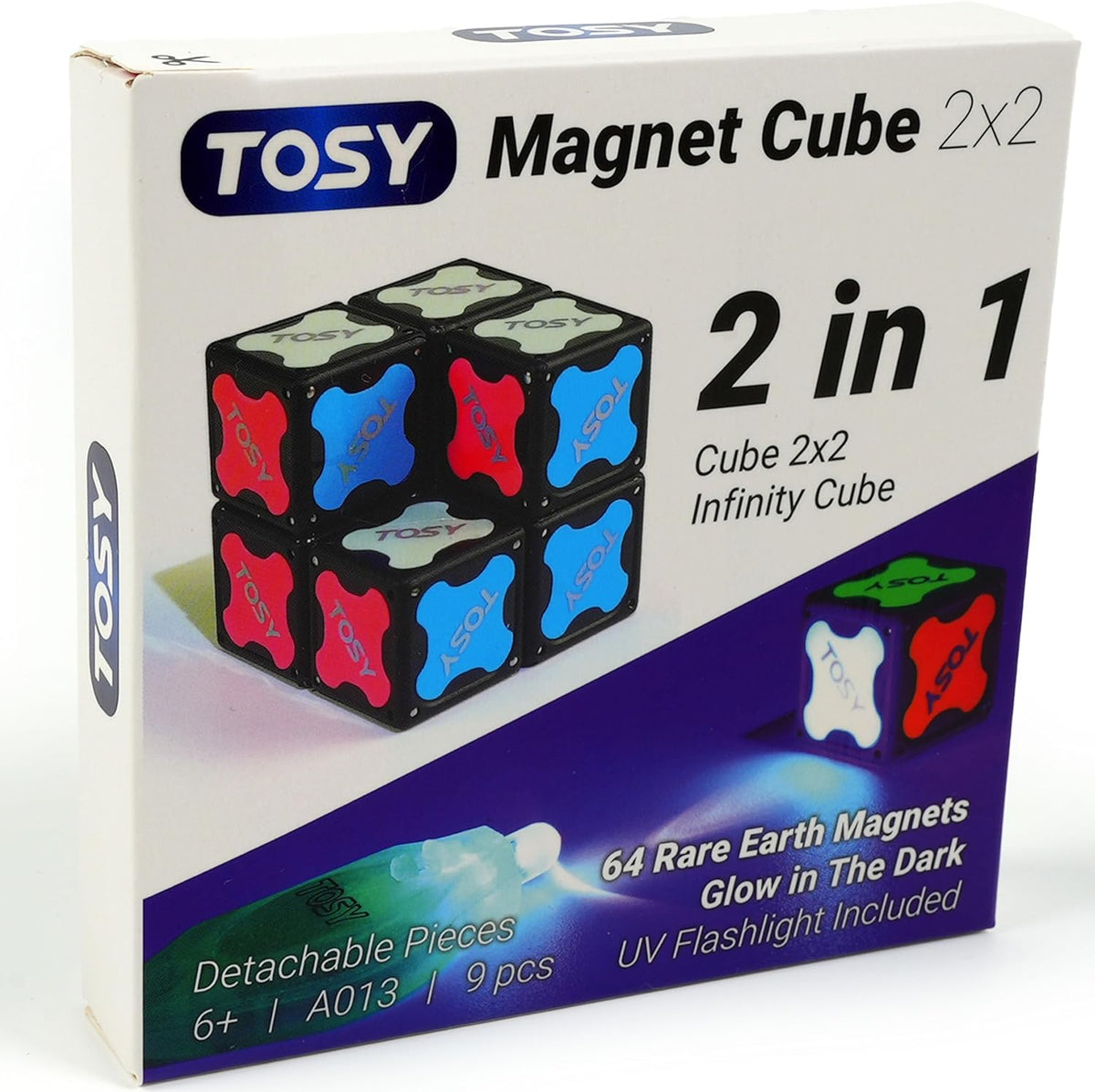 TOSY Magnet Cube 2x2 - 8 Blocks, 2 in 1 Toy: 2x2x2 Puzzle Cube and Customizable Infinity Cube