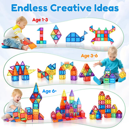 NVHH Magnetic Tiles for Kids Ages 3-5 4-8 Magnetic Blocks Creative Toys