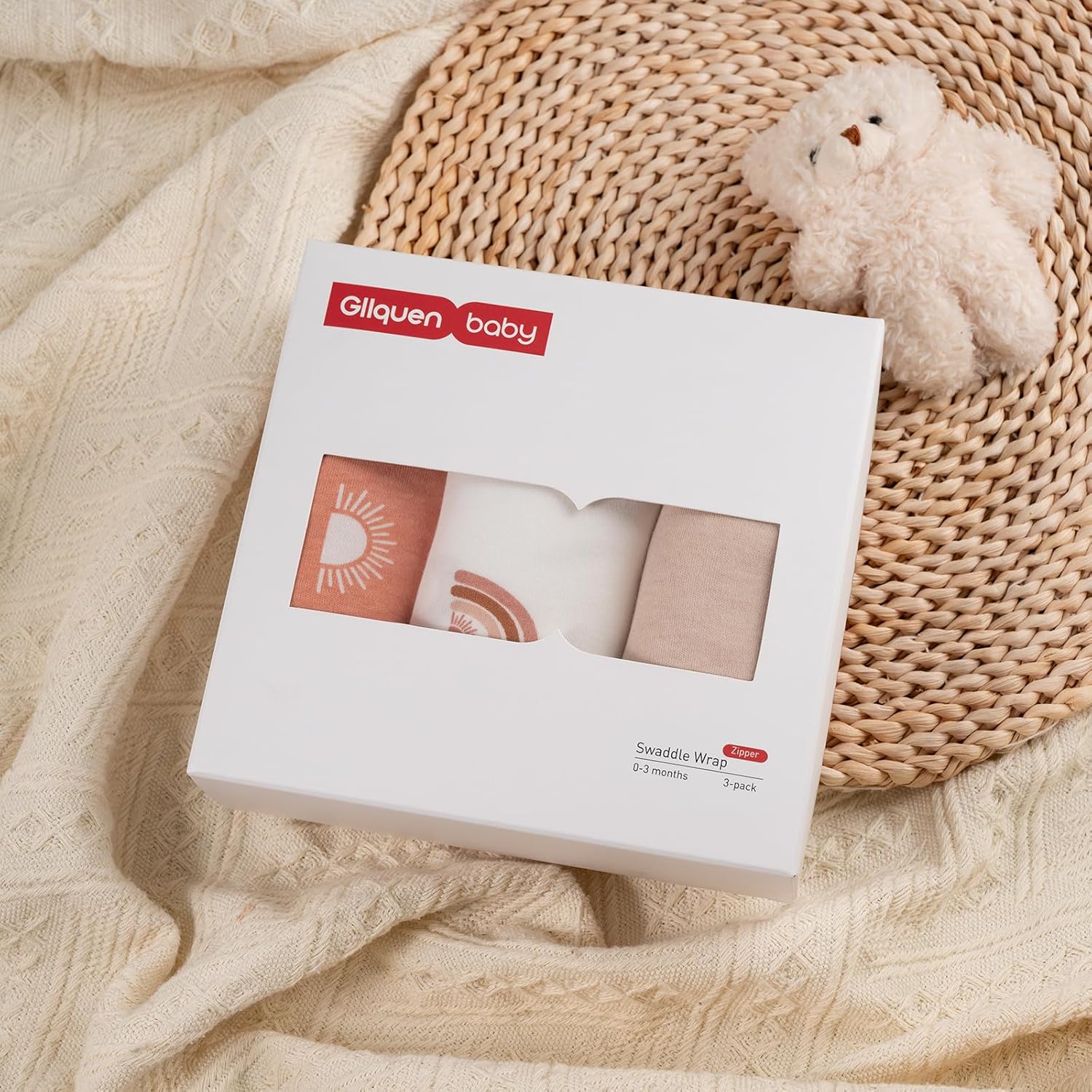 GLLQUEN BABY 3-Pack Baby Swaddle Sleep Sacks for Newborn - Baby Swaddles 3-6 Months, Infant