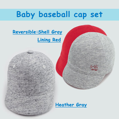 Keepersheep Baby Reversible Baseball Cap Infant Sun Hat, Cotton Knit Soft Brim for Infant Toddler