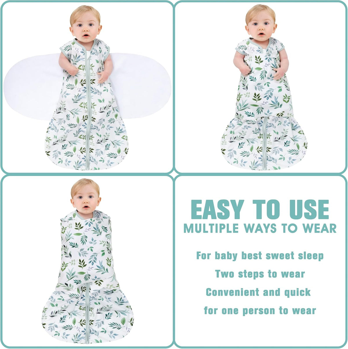 Newborn Sleep Sack Baby Swaddle,Swaddle me 3-6 Month,3-Way Adjustable Wearable Blanket,100% Rayon