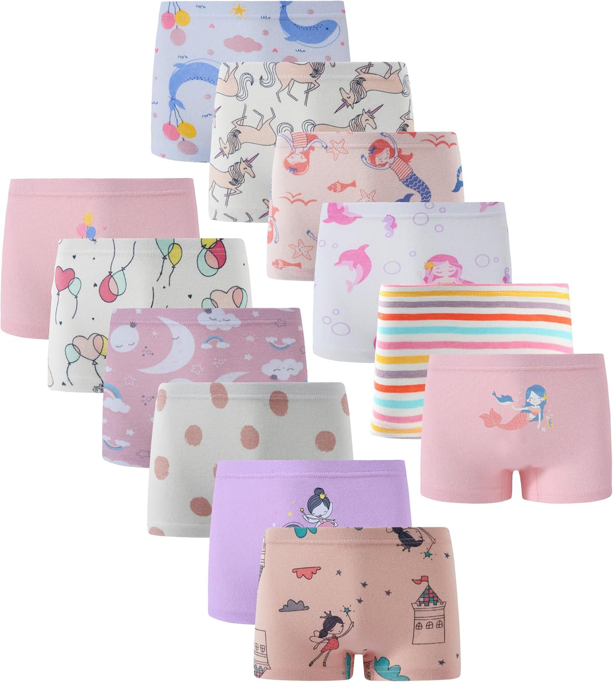 Sladatona Soft Girls Boyshort Panties Cotton Briefs Kids Underwear
