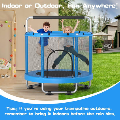 ZCMHAXJ 55" Trampoline for Kids with Enclosure, 440lbs Capacity Indoor & Outdoor Toddler Trampoline