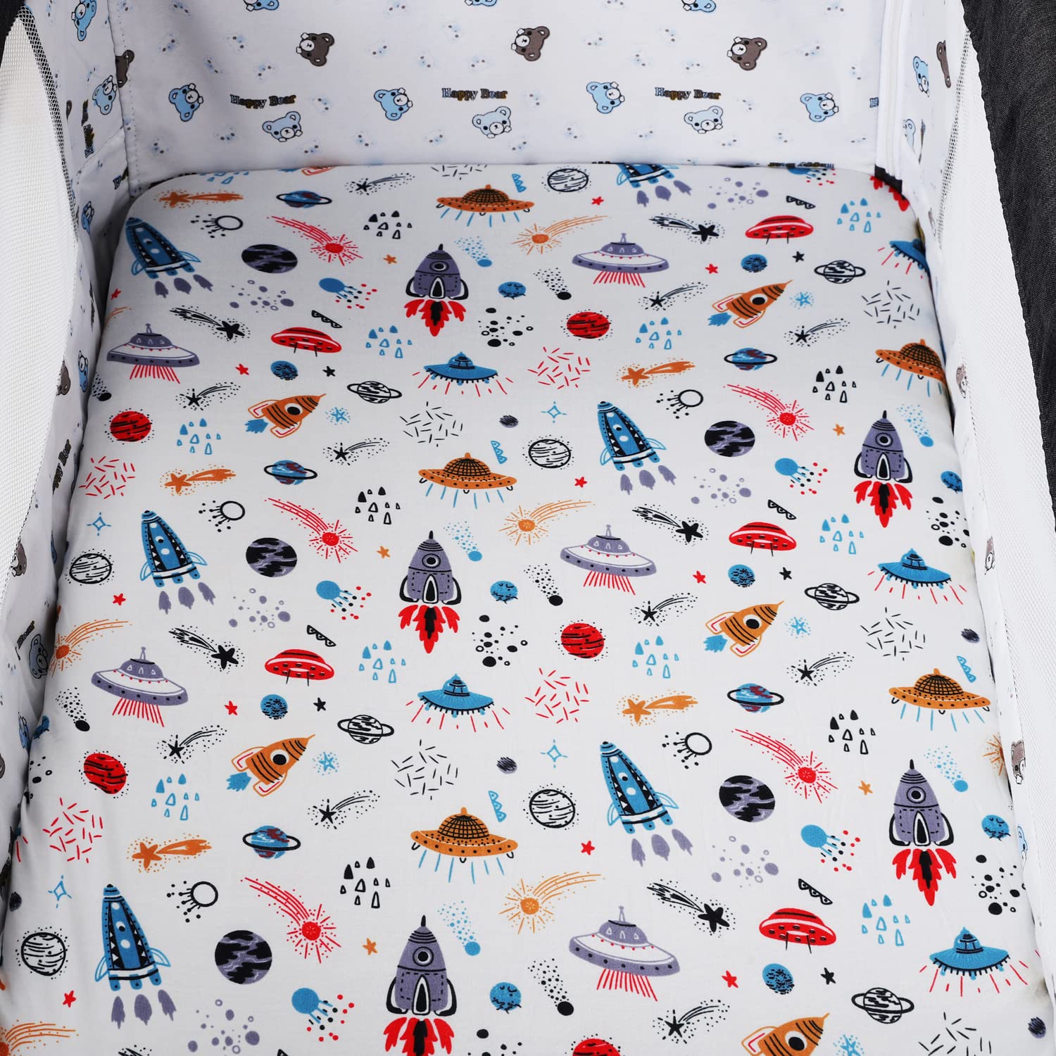 Pack n Play Sheet Stretchy Fitted Portable Mini Crib Sheets Set 3 Pack,Playard Sheets Convertible