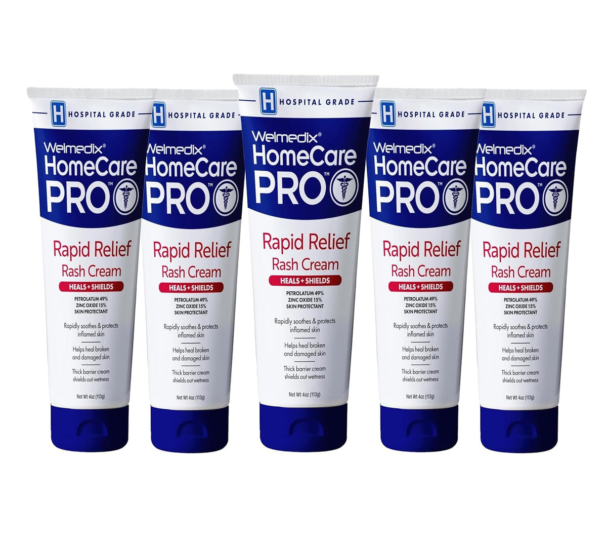 Rapid Relief Diaper Rash Cream with Zinc Oxide, Hospital Grade Barrier Cream for Adults, and Babies