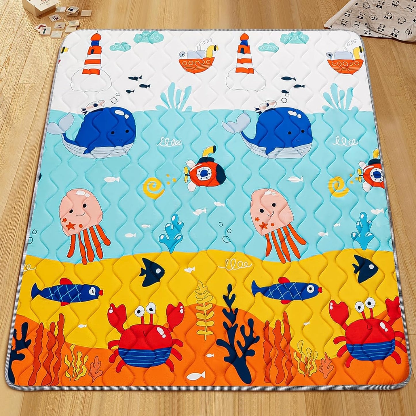 Baby Play Mat - Thicken 71x59 Inch Soft Foam Crawling Mat for Playpen & Floor, Non-Slip Waterproof