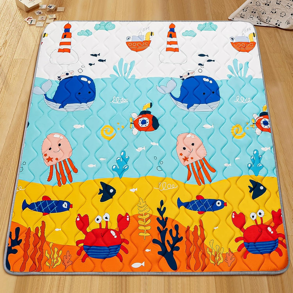 Baby Play Mat - Thicken 71x59 Inch Soft Foam Crawling Mat for Playpen & Floor, Non-Slip Waterproof