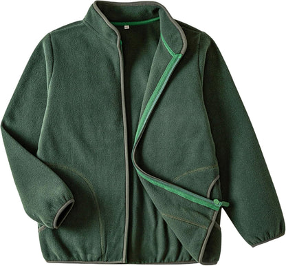 Toddler Fleece Jacket Kids Lightweight Outerwear Boys Girls Long Sleeve Fall Spring Coat 2-12 Years