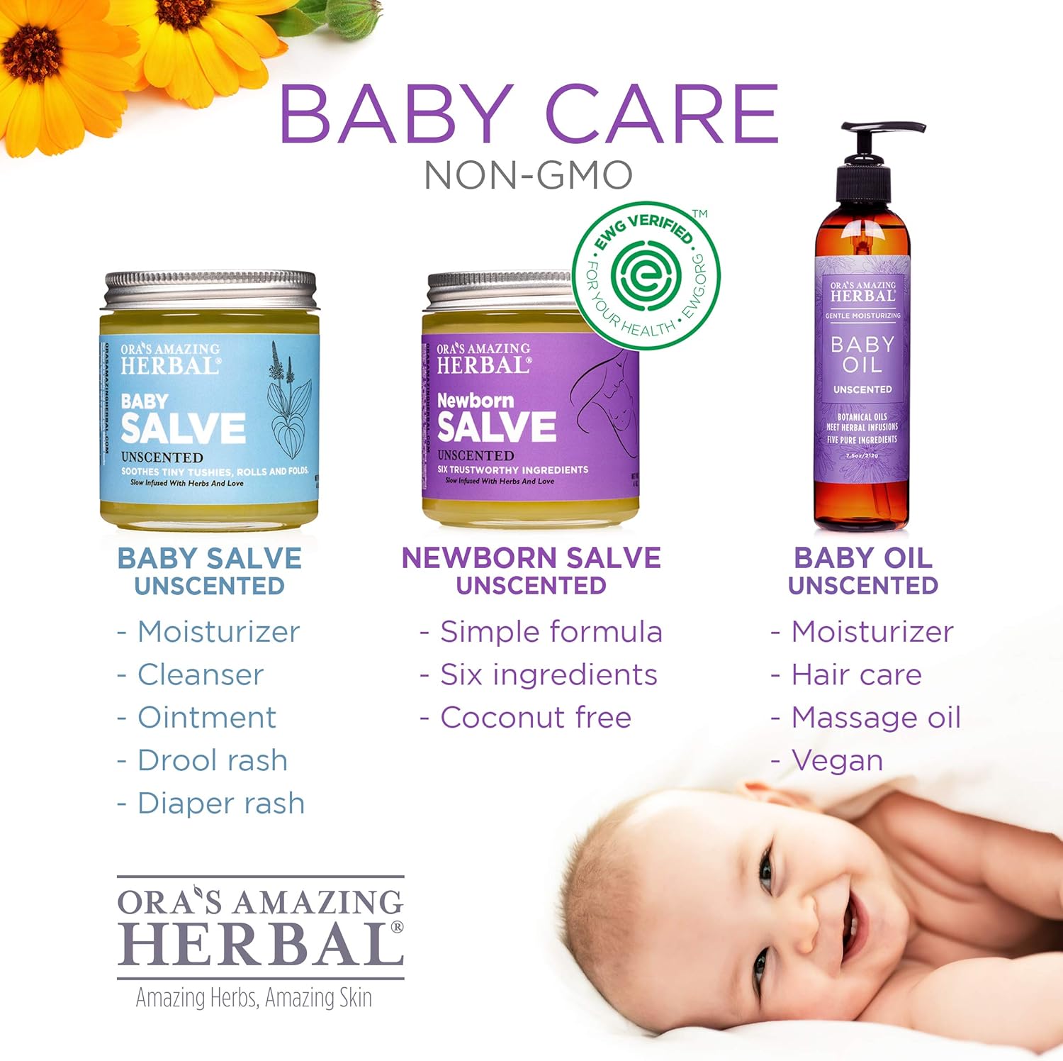 Baby Salve, Diaper Balm, Baby Ointment, Newborn Salve, Natural Baby Care with Calendula, Set of 1