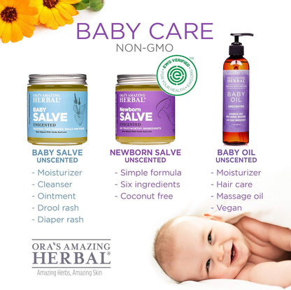 Baby Salve, Diaper Balm, Baby Ointment, Newborn Salve, Natural Baby Care with Calendula, Set of 1