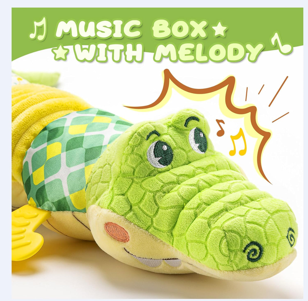 Baby Toys 0 to 12 Months, Musical Stuffed Animals Activity Soft Toy with Multi-Sensory Crinkle