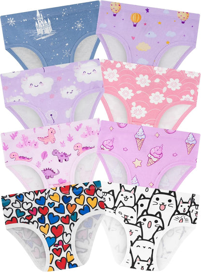 Girls' Underwear,Soft Cotton Tagless Panties for Toddlers' & Little Kids Comfort,Breathable