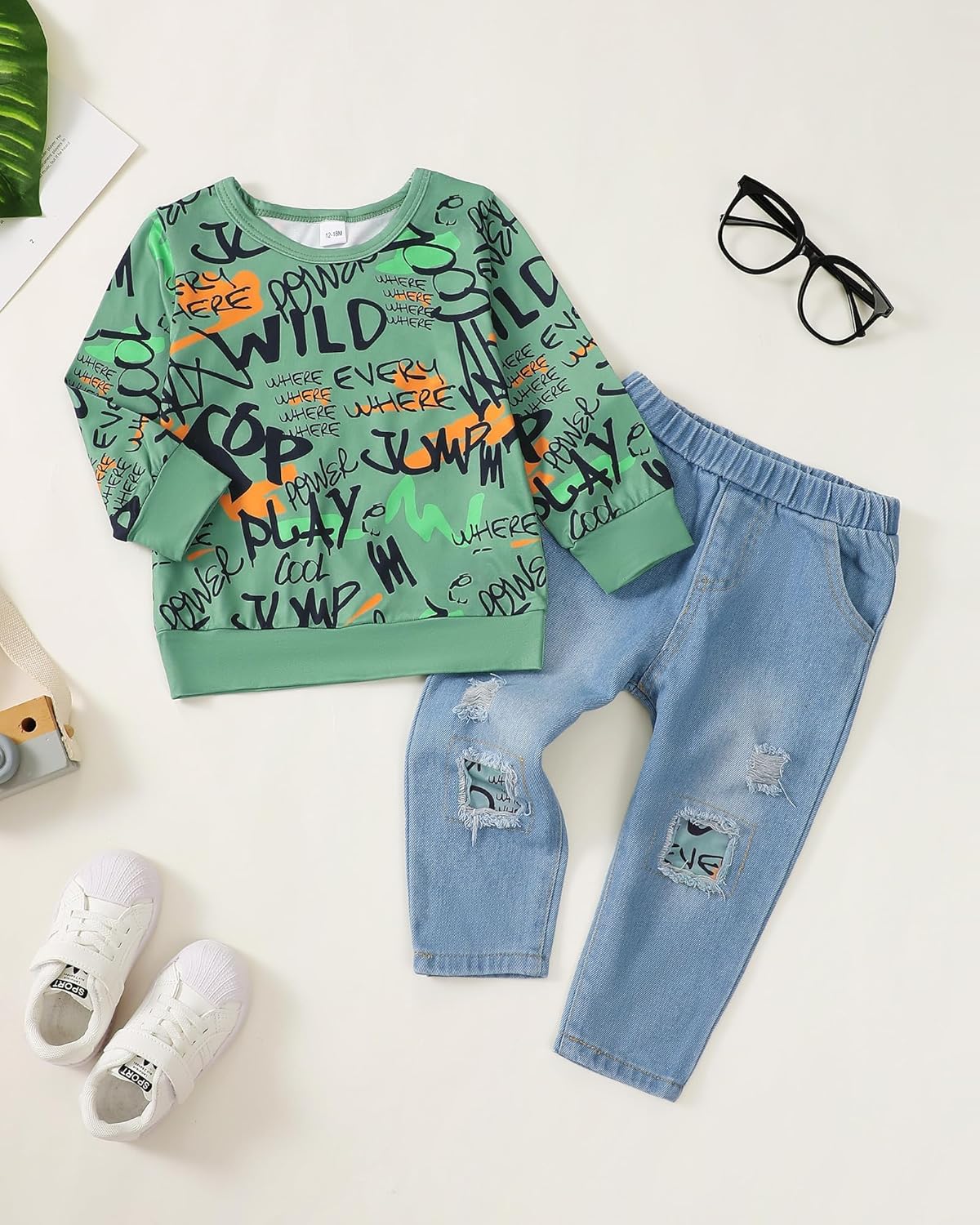 Toddler Baby Boy Outfits Fall Winter Clothes Color Block Long Sleeve Sweatshirt Tops + Jogger Pants