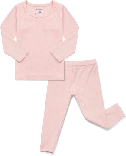 AVAUMA Baby Boys Girls Pajama Set Kids Toddler Snug fit Ribbed Sleepwear pjs for Daily Life Style