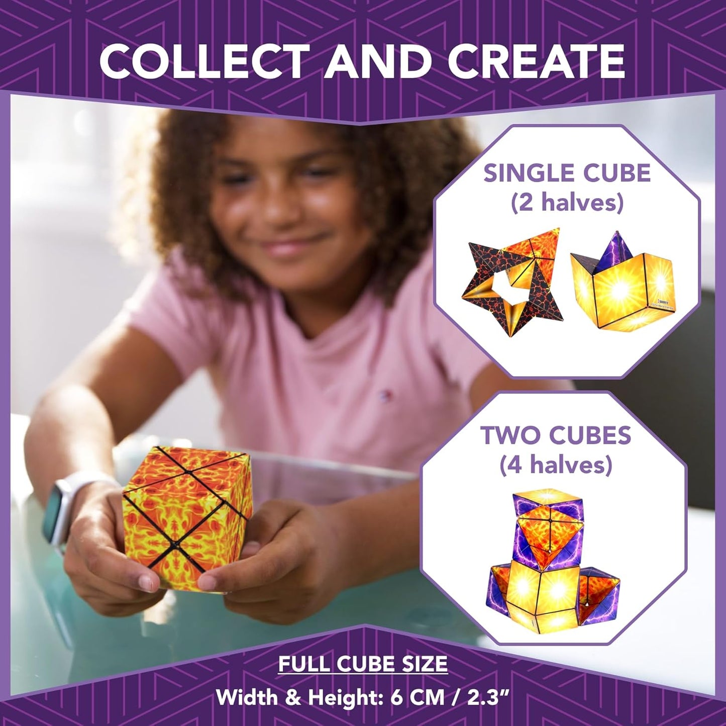 Magnetic Transforming Cube - Shape Shifting Double Creativity Puzzle w/ 96 Rare Earth Magnets