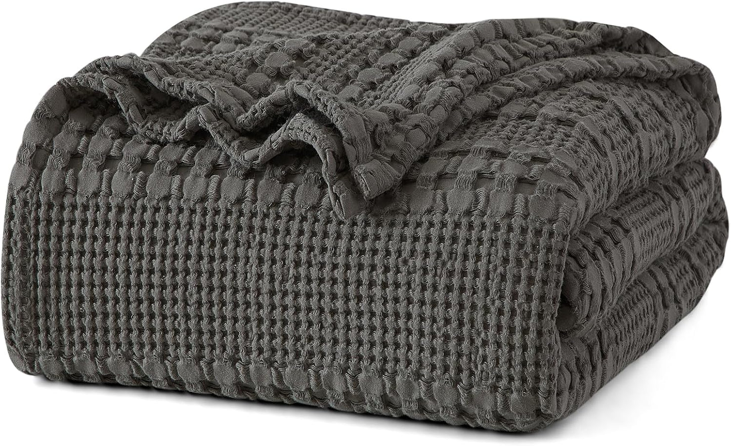 PHF 100% Cotton Waffle Weave Blanket King Size, Soft Lightweight Breathable Cozy Summer Blankets