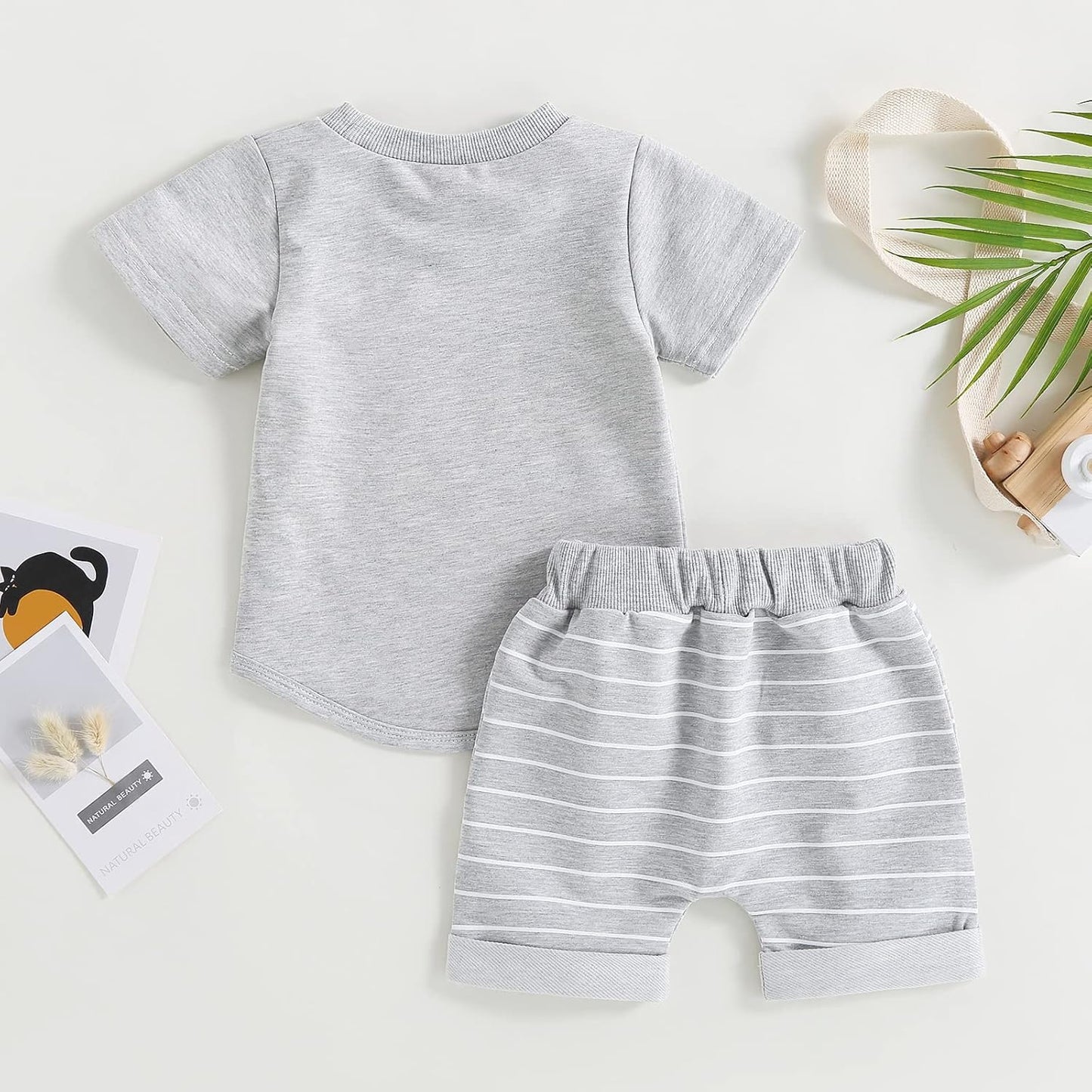 fhutpw Baby Toddler Boy Clothes Summer Outfits 6 12 18 24 Months Patchwork Short Sleeve T Shirt &