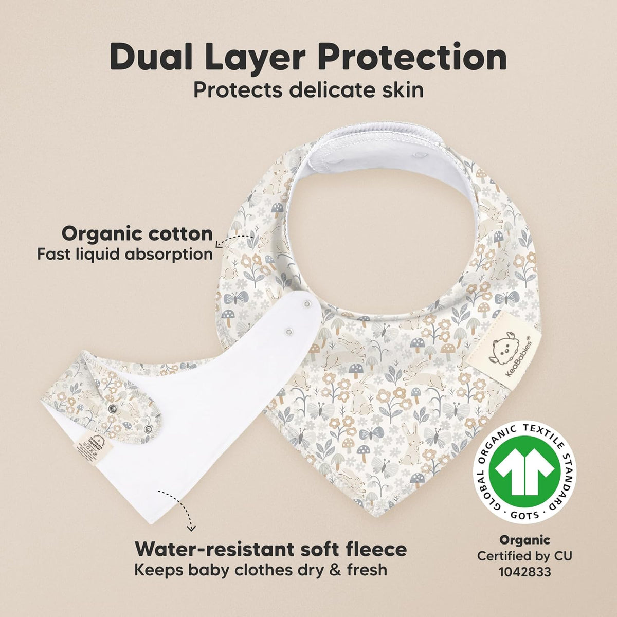 8-Pack Organic Baby Bandana Bibs for Girls - Super Absorbent Triangle Baby Bibs for Drooling and