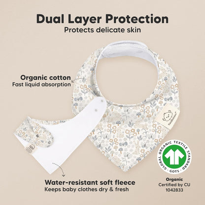 8-Pack Organic Baby Bandana Bibs for Girls - Super Absorbent Triangle Baby Bibs for Drooling and